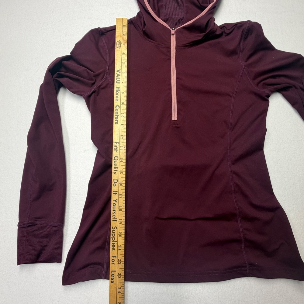 Fabletics Half Zip Hoodie Burgundy Athletic Long Sleeve Running Top Womens M - Picture 8 of 8